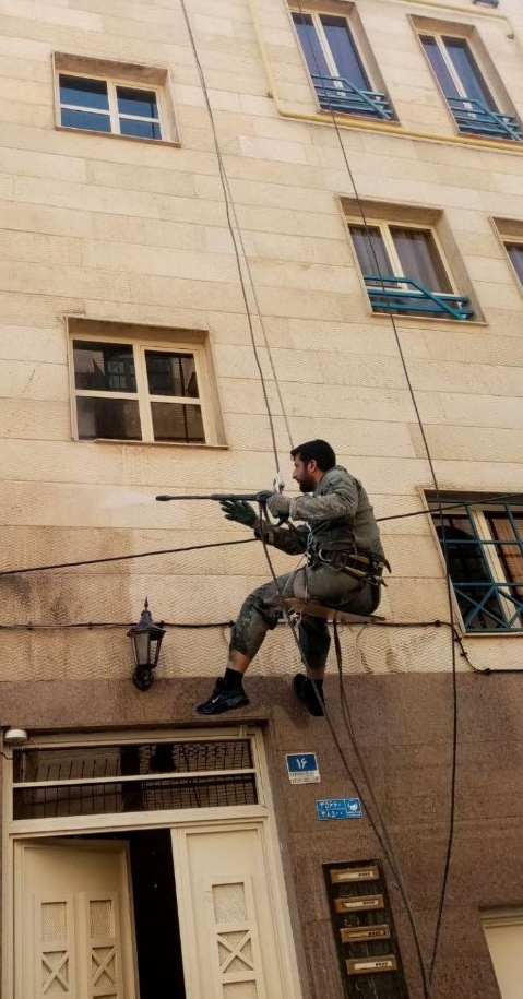 شستشو نما،کار درارتفاع راپل